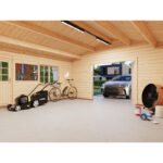 Garage en bois brut 29,16m² Roger - madriers 70mm - porte en bois - Palmako