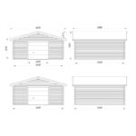 Garage en bois brut 29,16m² Roger - madriers 70mm - porte sectionnelle - Palmako