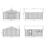 Garage en bois brut 32,08m² Andre - panneaux 18mm - porte sectionnelle - Palmako