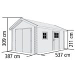 Garage en bois certifié 20,78m² - madriers 40mm – Karibu