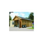 Garage en bois certifié 20,78m² - madriers 40mm – Karibu