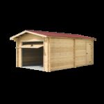 Garage en bois massif 21,7m² – madriers 42mm – porte métallique en option - Habrita