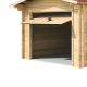 Garage en bois massif 21,7m² – madriers 42mm – porte métallique en option - Habrita