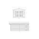 Garage en bois massif 24,23m² – madriers 60mm – porte en bois - Habrita