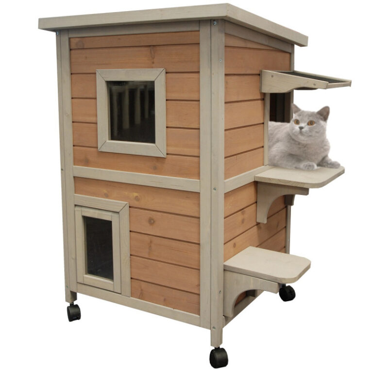 Maison pour chats en bois - L72xP54,5xH86cm - Cat Home – Lifland