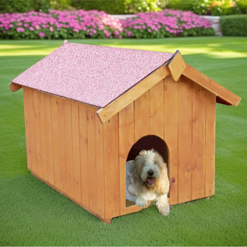 Niche à chien 0,77m² en bois FSC avec toit bitumé et plancher – HABRITA