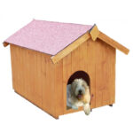 Niche à chien 0,77m² en bois FSC avec toit bitumé et plancher – HABRITA