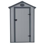 Petit abri de jardin en résine gris 1,34m² + kit de fondation - JOBU
