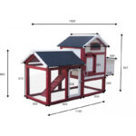 Poulailler bicolore en bois 10mm FSC 0,94m² pour 2 à 3 poules - HABRITA