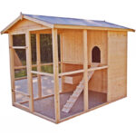 Poulailler en bois 16mm FSC non-teinté avec toit bitumé pour 6 à 10 poules – HABRITA