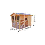 Poulailler en bois 16mm FSC non-teinté avec toit bitumé pour 6 à 10 poules – HABRITA