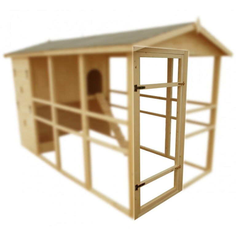 Poulailler en bois 16mm FSC non-teinté avec toit bitumé pour 8 à 12 poules – HABRITA