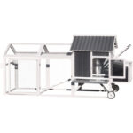Poulailler en bois FSC thermo-traité 224x81x107cm avec toit PVC pour 4 à 6 poules – Shelty Pet