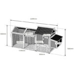 Poulailler en bois FSC thermo-traité 224x81x107cm avec toit PVC pour 4 à 6 poules – Shelty Pet