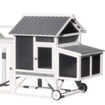 Poulailler en bois FSC thermo-traité 224x81x107cm avec toit PVC pour 4 à 6 poules – Shelty Pet