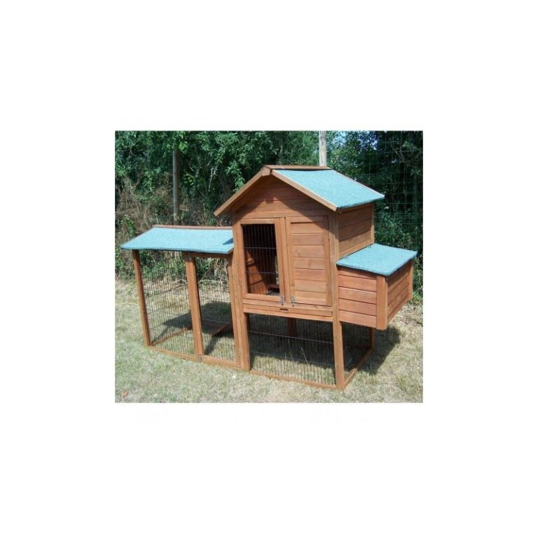 Poulailler en sapin séché et teinté avec toit bitumé pour 5 à 8 poules – HABRITA